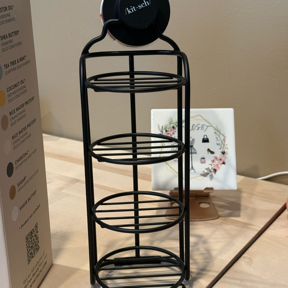 Kitsch Black Shower Caddy 11" Tall (Small) - Picture 2 of 4